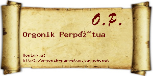Orgonik Perpétua névjegykártya